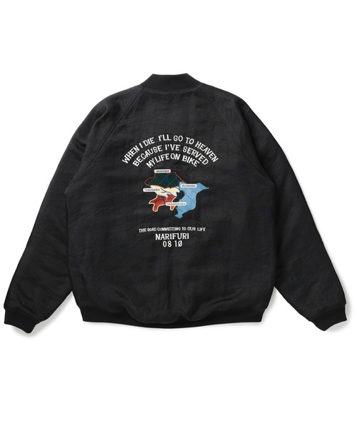 narifuri(ナリフリ)の「ヘビーサテンフライトブルゾン(スタジャン・メンズ・グレー/ブラック・X-LARGE/LARGE/MEDIUM/SMALL)」の16枚目の写真