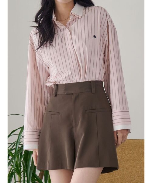 LAGUNAMOON（ラグナムーン）の「ダブルクロスショートパンツ（その他パンツ・レディース・ブラック/モカ・SMALL/MEDIUM）」の3枚目の写真