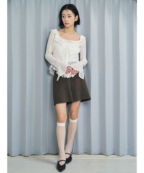 LAGUNAMOON（ラグナムーン）の「ダブルクロスショートパンツ（その他パンツ・レディース・ブラック/モカ・SMALL/MEDIUM）」の10枚目の写真