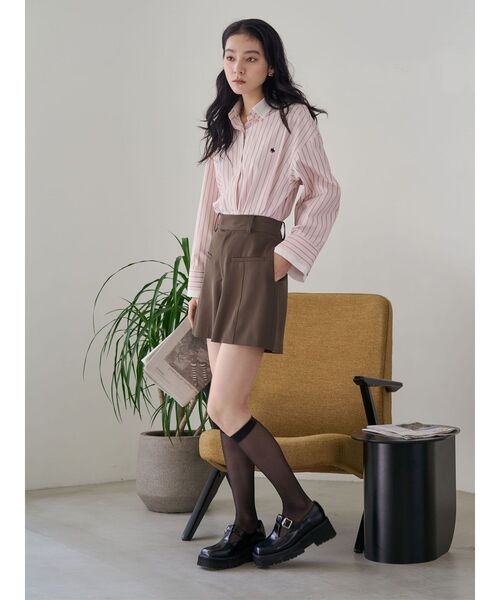 LAGUNAMOON（ラグナムーン）の「ダブルクロスショートパンツ（その他パンツ・レディース・ブラック/モカ・SMALL/MEDIUM）」の13枚目の写真