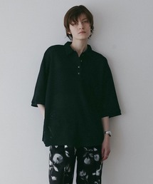 CLANE ポロシャツ SHOULDER PADS POLO KNIT TOPS｜TOPS(トップス)｜CLANE OFFICIAL