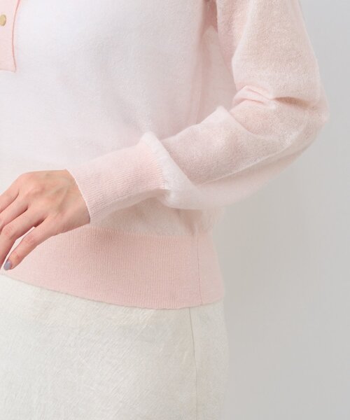 La boutique BonBon（ラブティックボンボン）の「【お上品なシアー感】モヘア混シアーポロニット（ニット/セーター・レディース・オフホワイト/ピンク/ライトグレー・FREE）」の8枚目の写真