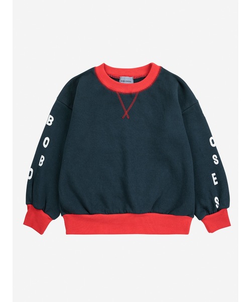 BOBO CHOSES(ボボショーズ)の「Bobo Choses color block sweatshirt(スウェット・キッズ・ダークネイビー・8-9y/6-7YEAR/4-5YEAR/10-11y/12-13y/2-3YEAR)」の1枚目の写真