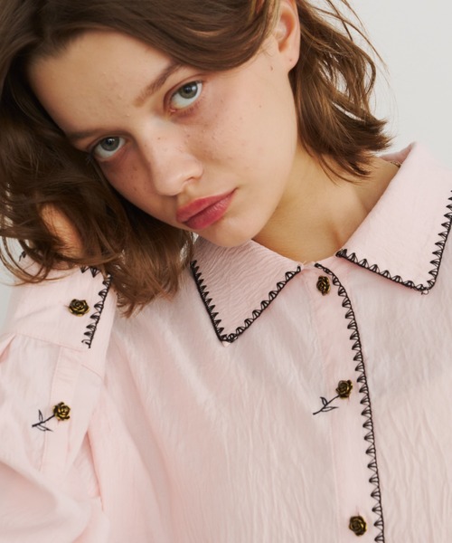 【ドイツ】薔薇の透かしのトング【純銀】ローズ 15cm 一輪のバラ''シャツ（シャツ/ブラウス）｜Unitage（ユニテージ