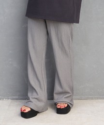 ふくれジャガードフレアパンツ