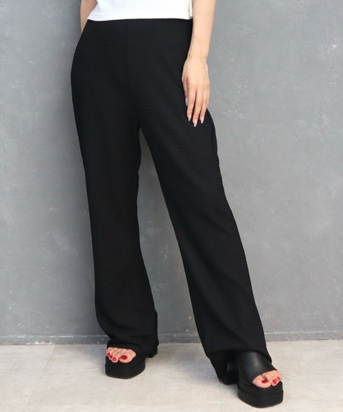 CECIL McBEE(セシルマクビー)の「ふくれジャガードフレアパンツ(その他パンツ・レディース・チャコールグレー/ブラック・MEDIUM/LARGE)」の2枚目の写真