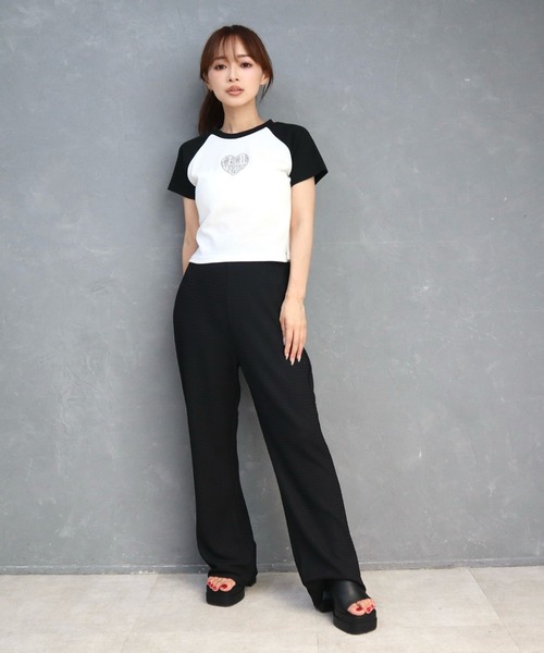 CECIL McBEE(セシルマクビー)の「ふくれジャガードフレアパンツ(その他パンツ・レディース・チャコールグレー/ブラック・MEDIUM/LARGE)」の9枚目の写真