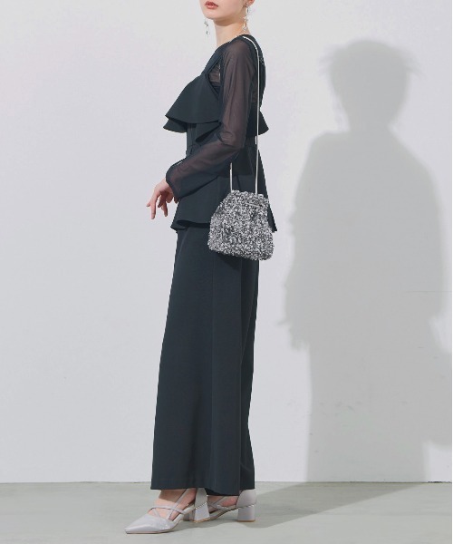 RUIRUE BOUTIQUE(ルイルエブティック)の「2way スパンコール 巾着 パーティーバッグ | レディース 結婚式 パーティー オケージョン セレモニー フォーマル お呼ばれ ハンドバッグ ショルダーバッグ(ハンドバッグ・レディース・ブラックミックス/グレー/シルバー/ブラック・FREE)」の12枚目の写真