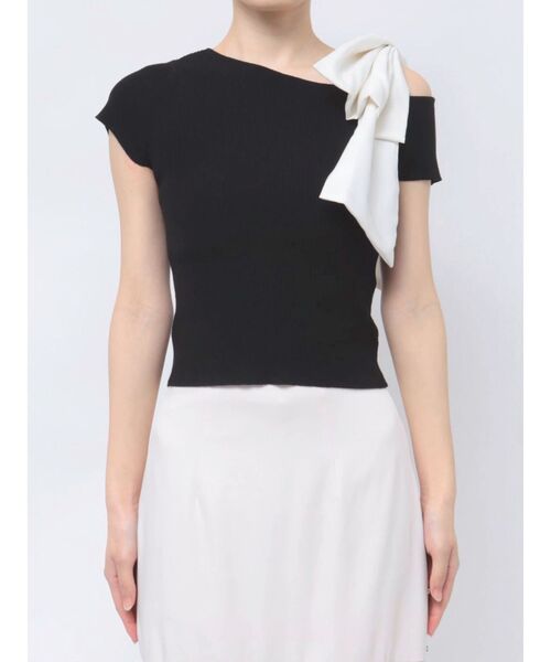 MERCURYDUO（マーキュリーデュオ）の「【追加生産】BIGリボン付きニットトップス（ニット/セーター・レディース・オフホワイト/チャコールグレー/ブラック・FREE）」の18枚目の写真