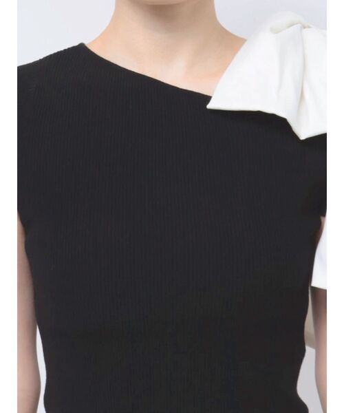 MERCURYDUO（マーキュリーデュオ）の「【追加生産】BIGリボン付きニットトップス（ニット/セーター・レディース・オフホワイト/チャコールグレー/ブラック・FREE）」の14枚目の写真