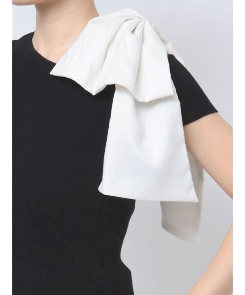 MERCURYDUO（マーキュリーデュオ）の「【追加生産】BIGリボン付きニットトップス（ニット/セーター・レディース・オフホワイト/チャコールグレー/ブラック・FREE）」の13枚目の写真