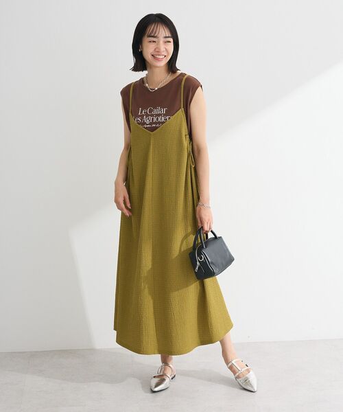 Green　Parks（グリーンパークス）の「ノースリーブフェミニンロゴプルオーバー（タンクトップ・レディース・ネイビー/ブラウン/ブルー/オフホワイト・FREE）」の10枚目の写真