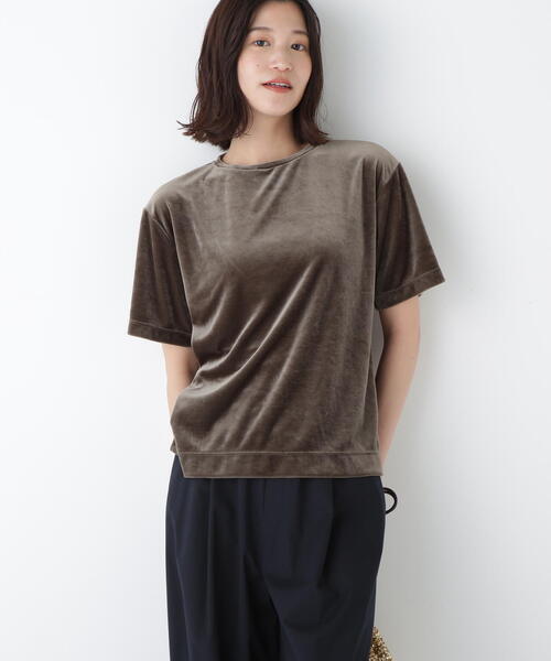 human woman(ヒューマンウーマン)の「◆ダンボールラグランスリーブプルオーバー(Tシャツ/カットソー・レディース・カーキ/ブルー・MEDIUM)」の2枚目の写真