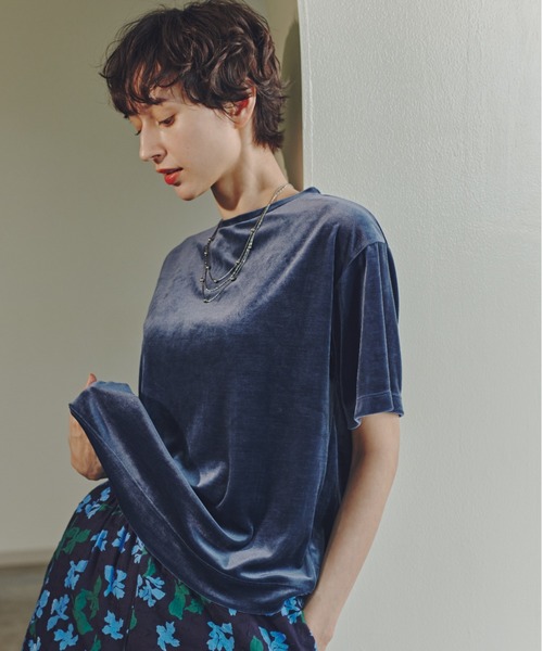 human woman(ヒューマンウーマン)の「◆ダンボールラグランスリーブプルオーバー(Tシャツ/カットソー・レディース・カーキ/ブルー・MEDIUM)」の1枚目の写真