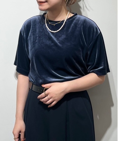 human woman(ヒューマンウーマン)の「◆ダンボールラグランスリーブプルオーバー(Tシャツ/カットソー・レディース・カーキ/ブルー・MEDIUM)」の4枚目の写真