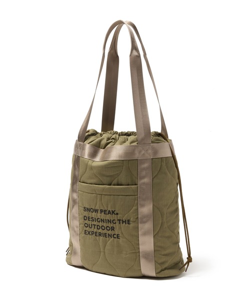 Snow Peak（スノーピーク）の「Snow Peak / Quilted Ripstop Tote キルティングリップストップ トートバッグ（トートバッグ・メンズ・ブラック/オリーブ・ONE SIZE）」の11枚目の写真