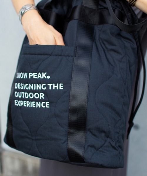 Snow Peak（スノーピーク）の「Snow Peak / Quilted Ripstop Tote キルティングリップストップ トートバッグ（トートバッグ・メンズ・ブラック/オリーブ・ONE SIZE）」の22枚目の写真