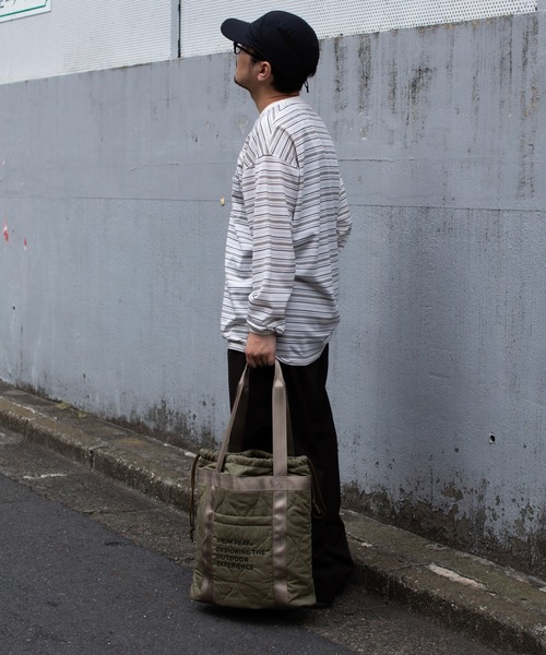 Snow Peak（スノーピーク）の「Snow Peak / Quilted Ripstop Tote キルティングリップストップ トートバッグ（トートバッグ・メンズ・ブラック/オリーブ・ONE SIZE）」の14枚目の写真
