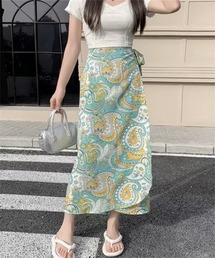 ラップ風ウエストリボンスカート