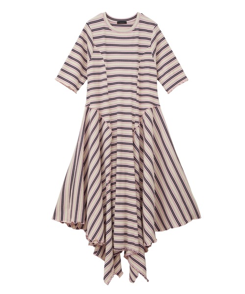 Candy Stripper(キャンディストリッパー)の「MULTI BORDER FLARE ワンピース(ワンピース・レディース・グレー/ブラック/ピンク・FREE)」の6枚目の写真