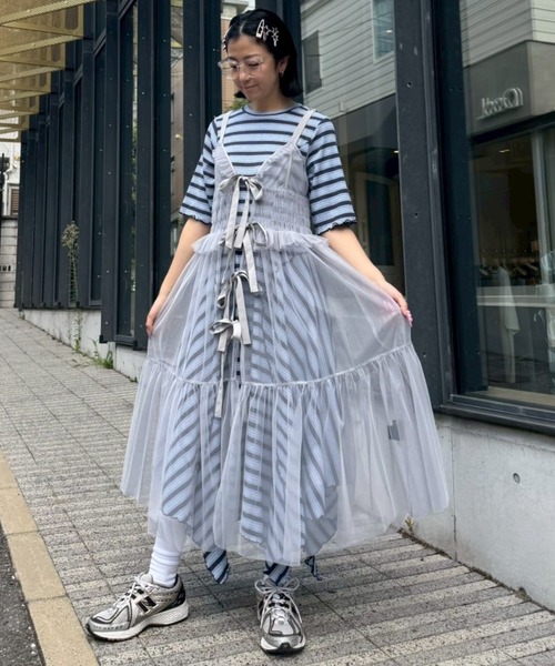 セール】MULTI BORDER FLARE ワンピース（ワンピース）｜Candy