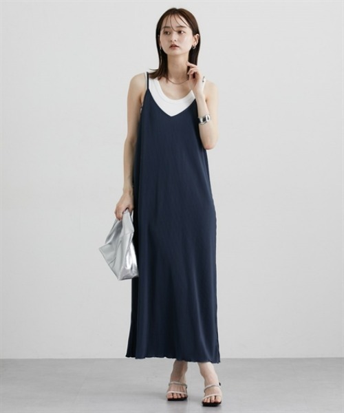 nissen（ニッセン）の「プリーツキャミワンピース（ワンピース・レディース・ブラック系その他/ブルー/ブラック/ベージュ・M/L/LL）」の15枚目の写真