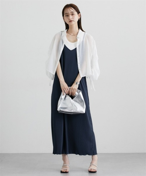 nissen（ニッセン）の「プリーツキャミワンピース（ワンピース・レディース・ブラック系その他/ブルー/ブラック/ベージュ・M/L/LL）」の16枚目の写真