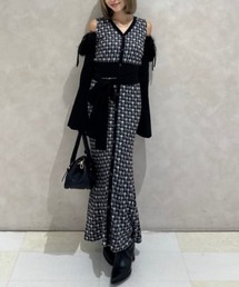 rienda | many wayフェイクファージャガードニットワンピース 秋服(ワンピース)