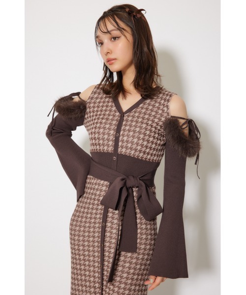 セール】many wayフェイクファージャガードニットワンピース 秋服