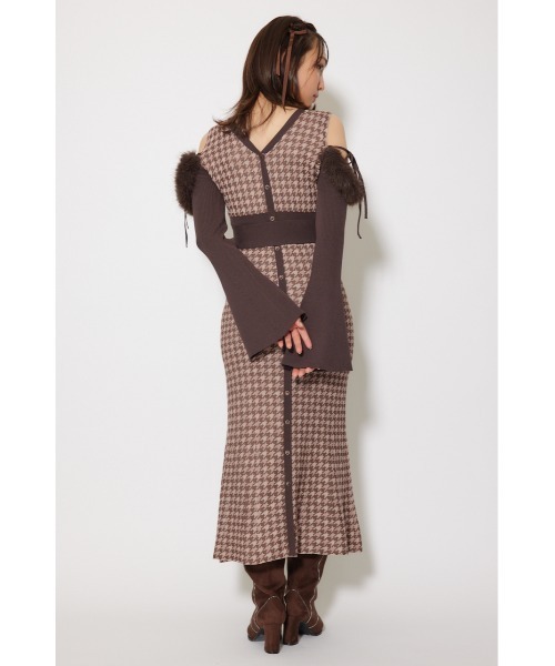 セール】many wayフェイクファージャガードニットワンピース 秋服