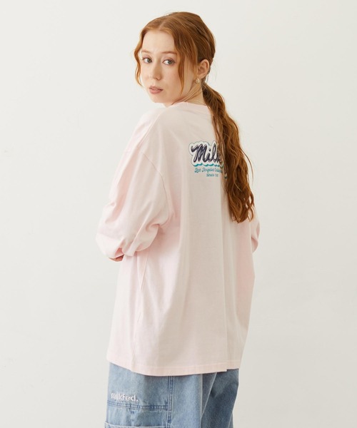 MILKFED.(ミルクフェド)の「ICING LOGO L/S TEE(Tシャツ/カットソー・レディース・ブラック/ライトピンク/ホワイト・M/L)」の2枚目の写真