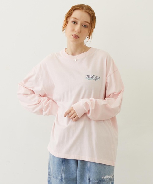 MILKFED.(ミルクフェド)の「ICING LOGO L/S TEE(Tシャツ/カットソー・レディース・ブラック/ライトピンク/ホワイト・M/L)」の4枚目の写真