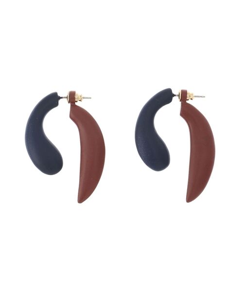 UN3D.（アンスリード）の「BI-COLOR DROP PIERCE / バイカラードロップピアス（ピアス（両耳用）・レディース・シルバー/イエロー/ネイビー・FREE）」の10枚目の写真