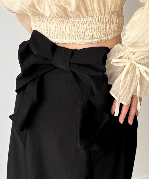 junoah（ジュノア）の「バックリボンマーメイドスカート（裏地無し）（スカート・レディース・ブラック/ダークベージュ/ダークグレー/ブラウン/ボルドー・LARGE/MEDIUM/SMALL/X-LARGE）」の14枚目の写真