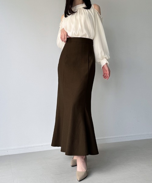 junoah（ジュノア）の「バックリボンマーメイドスカート（裏地無し）（スカート・レディース・ブラック/ダークベージュ/ダークグレー/ブラウン/ボルドー・LARGE/MEDIUM/SMALL/X-LARGE）」の21枚目の写真