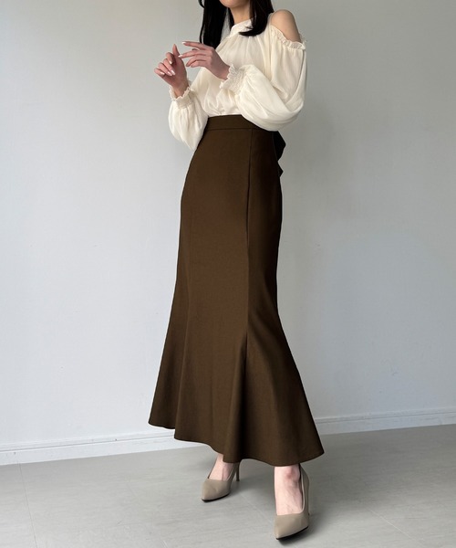 バックリボンマーメイドスカート（裏地無し）（スカート）｜JUNOAH