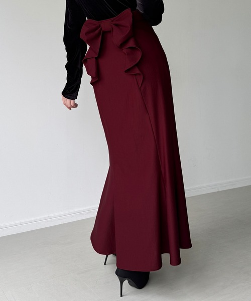 バックリボンマーメイドスカート（裏地無し）（スカート）｜JUNOAH