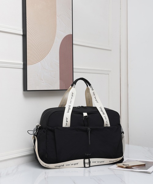 Ungrid（アングリッド）の「【Ungrid/アングリッド】　ソフトナイロンラージ拡張式ボストンバッグ　トラベル　スポーツジム用（スーツケース/キャリーバッグ・レディース・ブラック×ブラック/ブラック×ホワイト/カーキ系/ベージュ×ブラック/ネイビー×ホワイト/グレー系その他・FREE）」の20枚目の写真