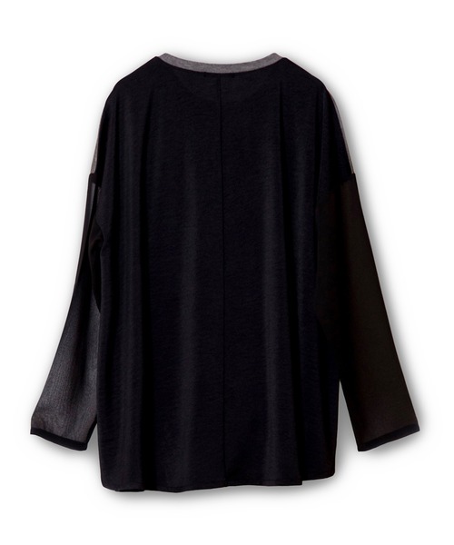 OSMOSIS(オズモーシス)の「切替ギャザーTシャツ(Tシャツ/カットソー・レディース・アイボリー/グレー/ブラック・ONE SIZE)」の4枚目の写真