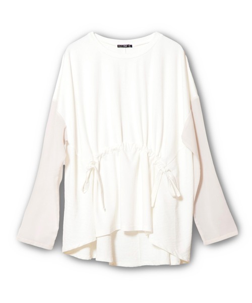 OSMOSIS(オズモーシス)の「切替ギャザーTシャツ(Tシャツ/カットソー・レディース・アイボリー/グレー/ブラック・ONE SIZE)」の6枚目の写真