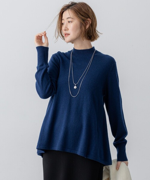 23区 L(ニジュウサンクオオキイサイズ)の「【洗える】ピュアカシミヤ フレア ニット(ニット/セーター・レディース・ブルー系/イエロー系/ライトグレー系/スカイブルー系・46/44)」の3枚目の写真