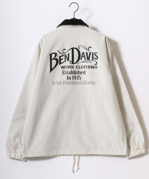 BEN DAVIS（ベンデイビス）の「BEN DAVIS/ベンデイビス OLD SIGN COACHES JACKET/オーバーサイズ バックプリント コーチジャケット/襟コーデュロイ ハンティング ジャケット/レディース メンズ（ナイロンジャケット・メンズ・オフホワイト/ブラック/ブラウン/チャコール・XL/M/L）」の14枚目の写真