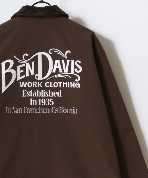 BEN DAVIS（ベンデイビス）の「BEN DAVIS/ベンデイビス OLD SIGN COACHES JACKET/オーバーサイズ バックプリント コーチジャケット/襟コーデュロイ ハンティング ジャケット/レディース メンズ（ナイロンジャケット・メンズ・オフホワイト/ブラック/ブラウン/チャコール・XL/M/L）」の12枚目の写真