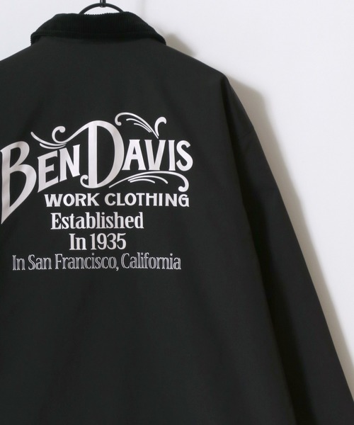 BEN DAVIS（ベンデイビス）の「BEN DAVIS/ベンデイビス OLD SIGN COACHES JACKET/オーバーサイズ バックプリント コーチジャケット/襟コーデュロイ ハンティング ジャケット/レディース メンズ（ナイロンジャケット・メンズ・オフホワイト/ブラック/ブラウン/チャコール・XL/M/L）」の8枚目の写真