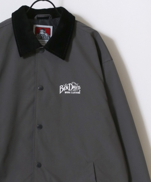 BEN DAVIS（ベンデイビス）の「BEN DAVIS/ベンデイビス OLD SIGN COACHES JACKET/オーバーサイズ バックプリント コーチジャケット/襟コーデュロイ ハンティング ジャケット/レディース メンズ（ナイロンジャケット・メンズ・オフホワイト/ブラック/ブラウン/チャコール・XL/M/L）」の9枚目の写真