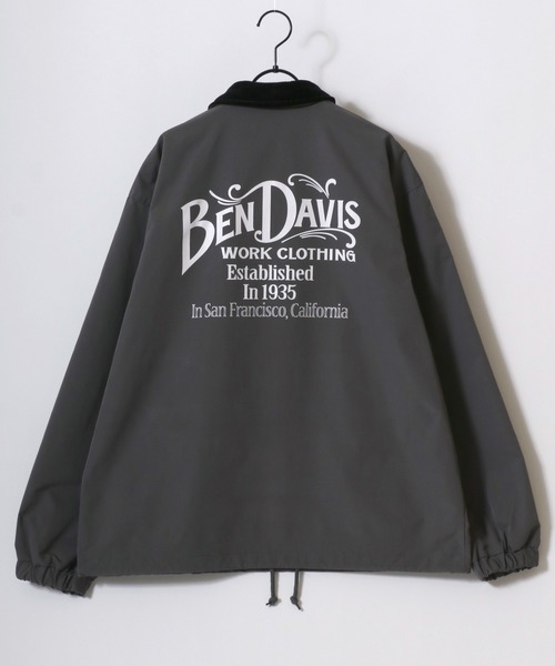 BEN DAVIS（ベンデイビス）の「BEN DAVIS/ベンデイビス OLD SIGN COACHES JACKET/オーバーサイズ バックプリント コーチジャケット/襟コーデュロイ ハンティング ジャケット/レディース メンズ（ナイロンジャケット・メンズ・オフホワイト/ブラック/ブラウン/チャコール・XL/M/L）」の18枚目の写真