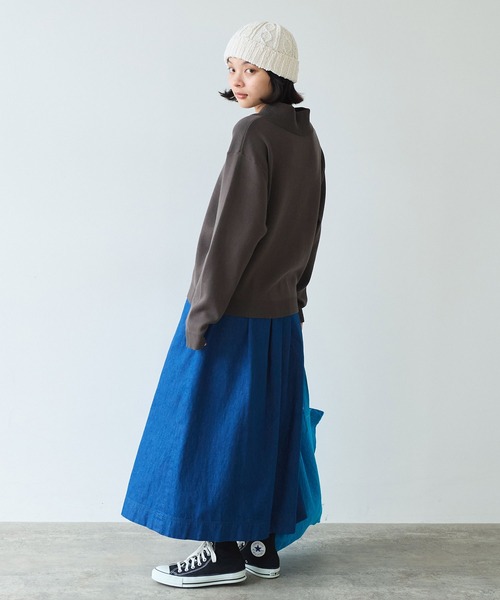 bulle de savon（ビュルデサボン）の「●14G mochi mochi cotton プルオーバー（ニット/セーター・レディース・ブラウン/ブルーグレー/カーキ・FREE）」の13枚目の写真