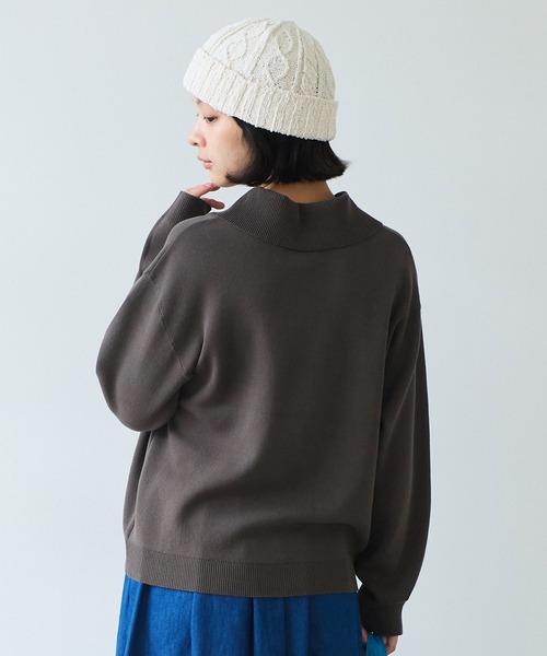 bulle de savon（ビュルデサボン）の「●14G mochi mochi cotton プルオーバー（ニット/セーター・レディース・ブラウン/ブルーグレー/カーキ・FREE）」の8枚目の写真