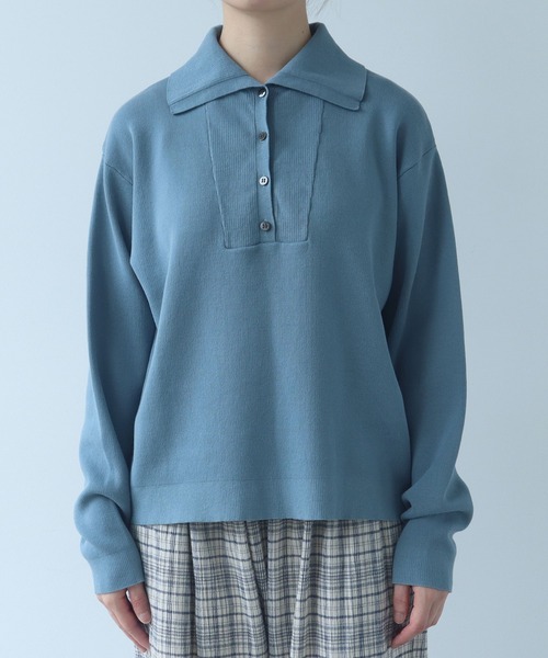 bulle de savon（ビュルデサボン）の「●14G mochi mochi cotton プルオーバー（ニット/セーター・レディース・ブラウン/ブルーグレー/カーキ・FREE）」の15枚目の写真