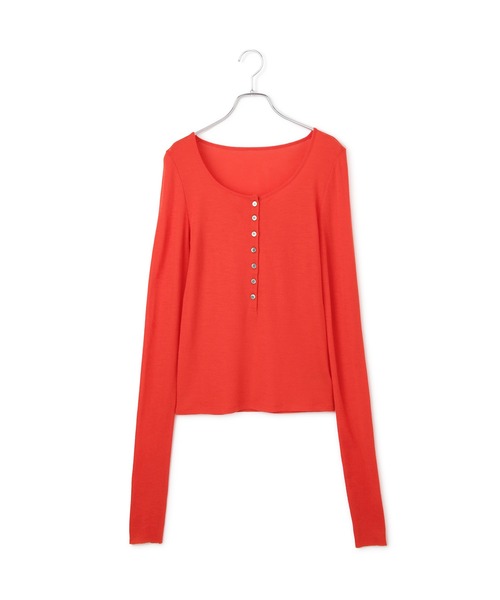 セール】ヘンリーネックカットオフウールプルオーバー（Tシャツ